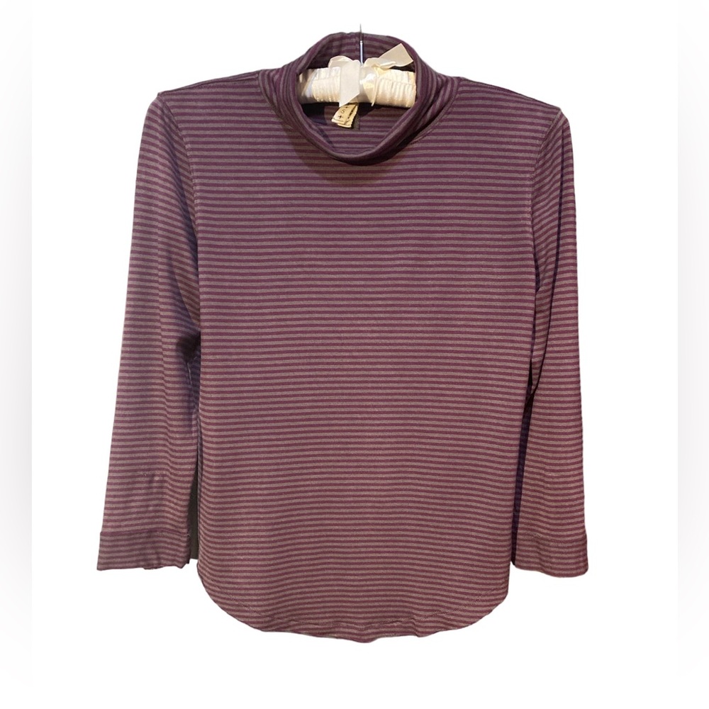 We The Free Women's SP Purple Gray Striped Kristina 3/4 Sleeve Tunic